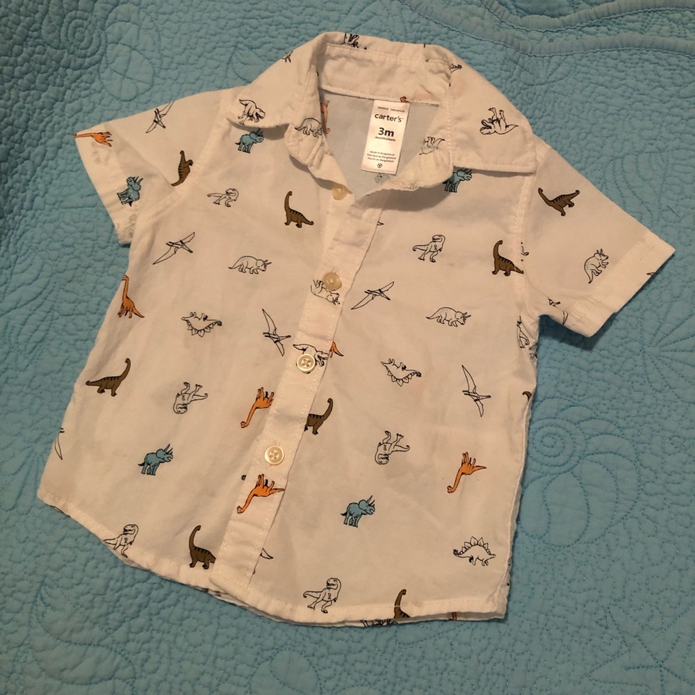 Carter’s boys button shirt dinosaurs 3M